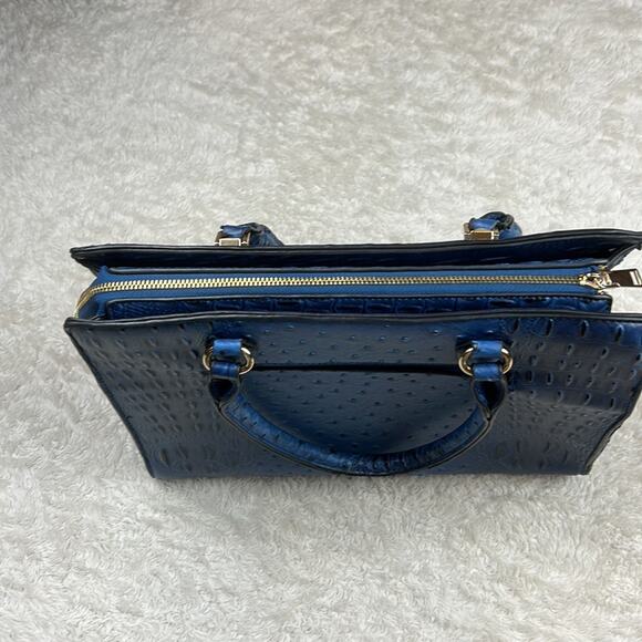 Unbranded large blue croc embossed faux leather convertible shoulder handbag - Picture 4 of 15